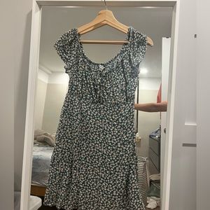 American Eagle green midi flowy floral dress